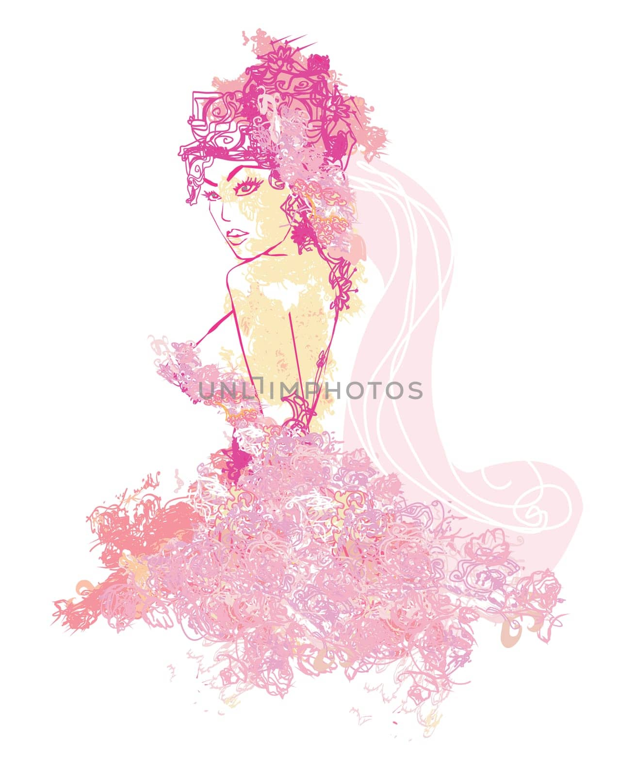 Abstract Beautiful Woman Portrait