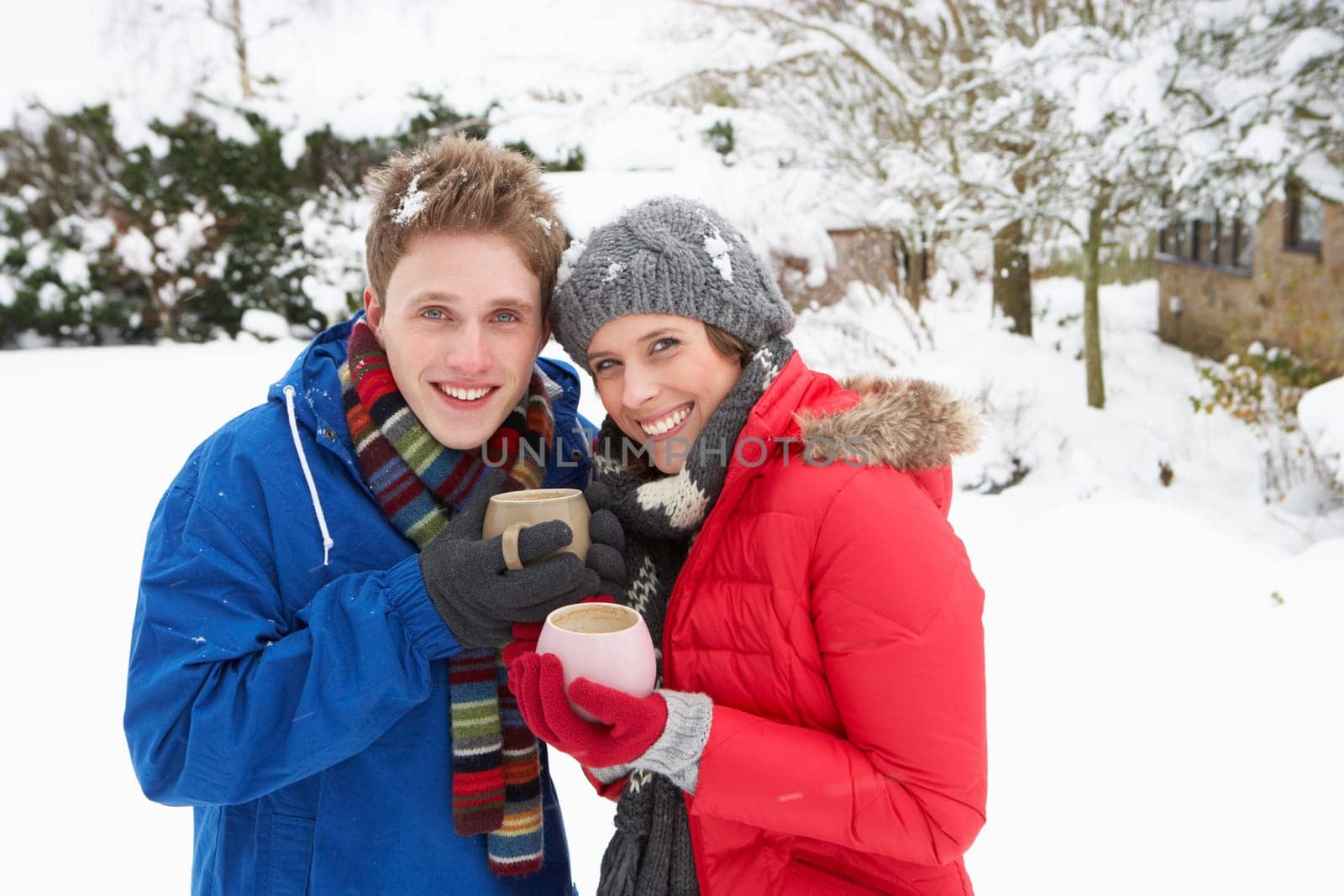 Young couple in snow