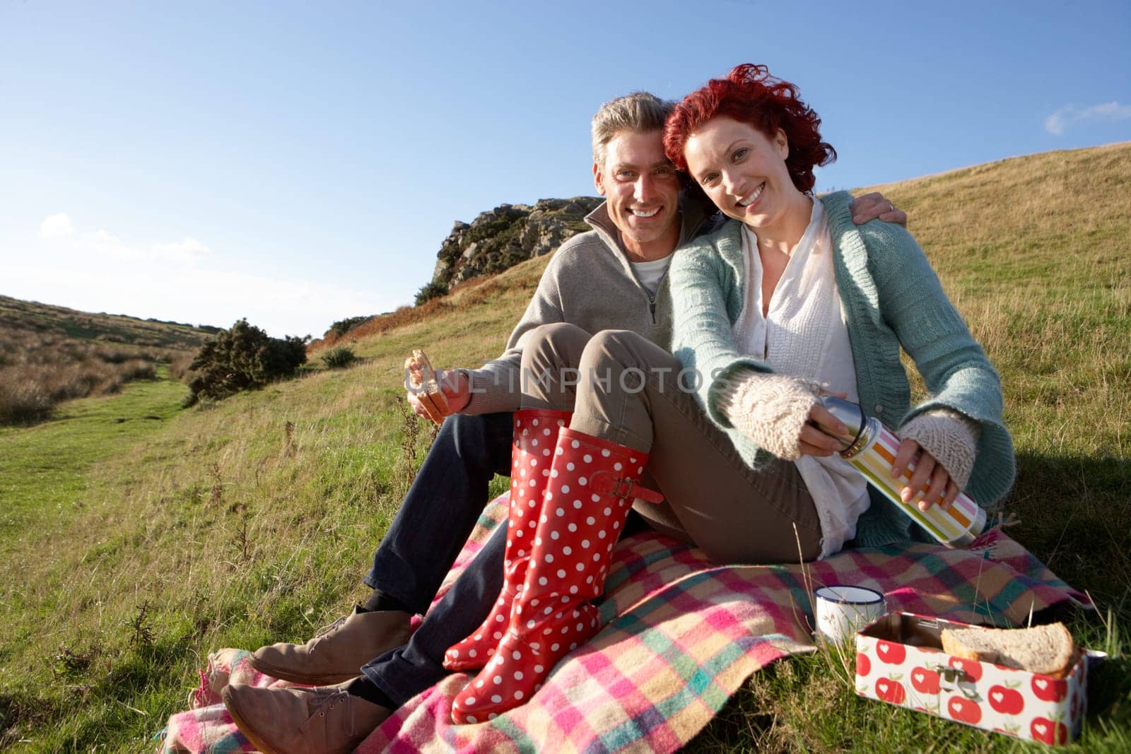 Couple on country picnic