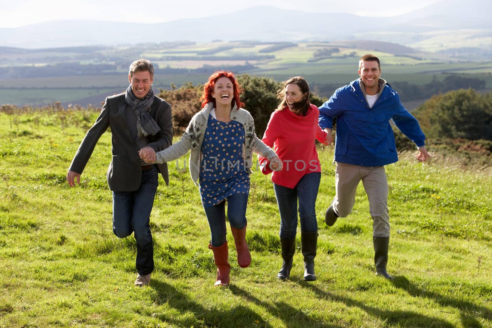 Couples on country walk