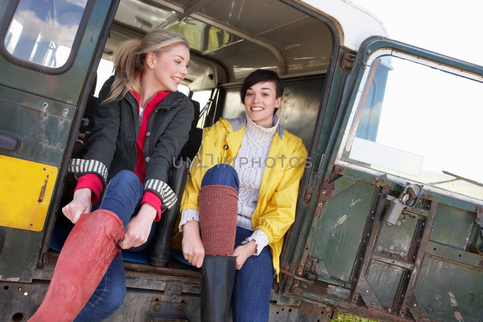 Young women in the country