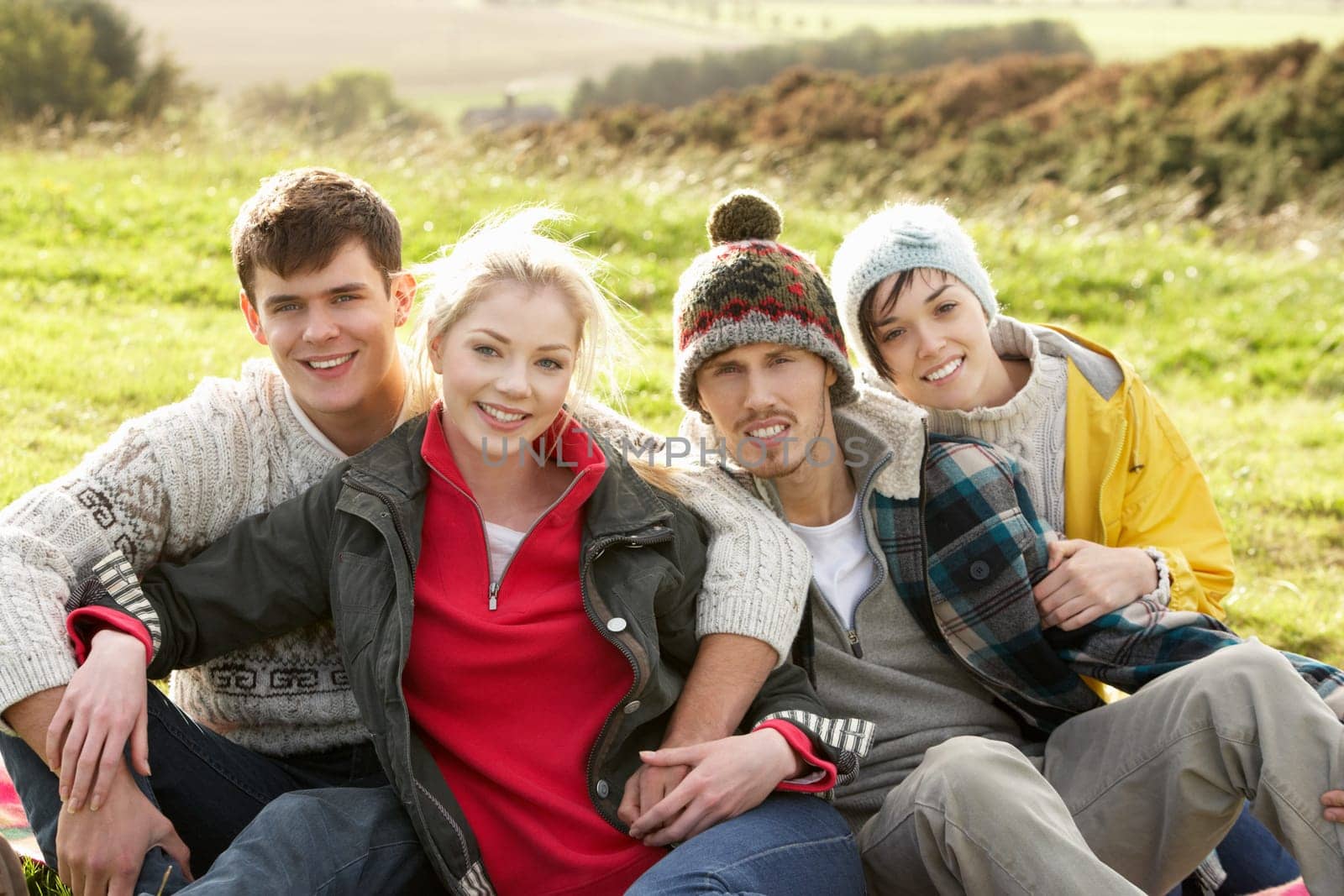 Young couples in the country