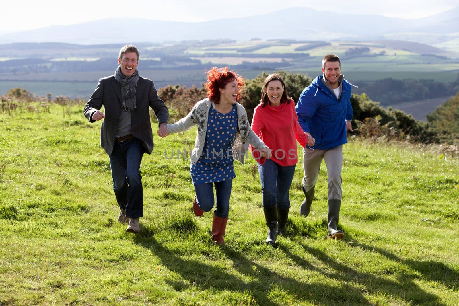 Couples on country walk