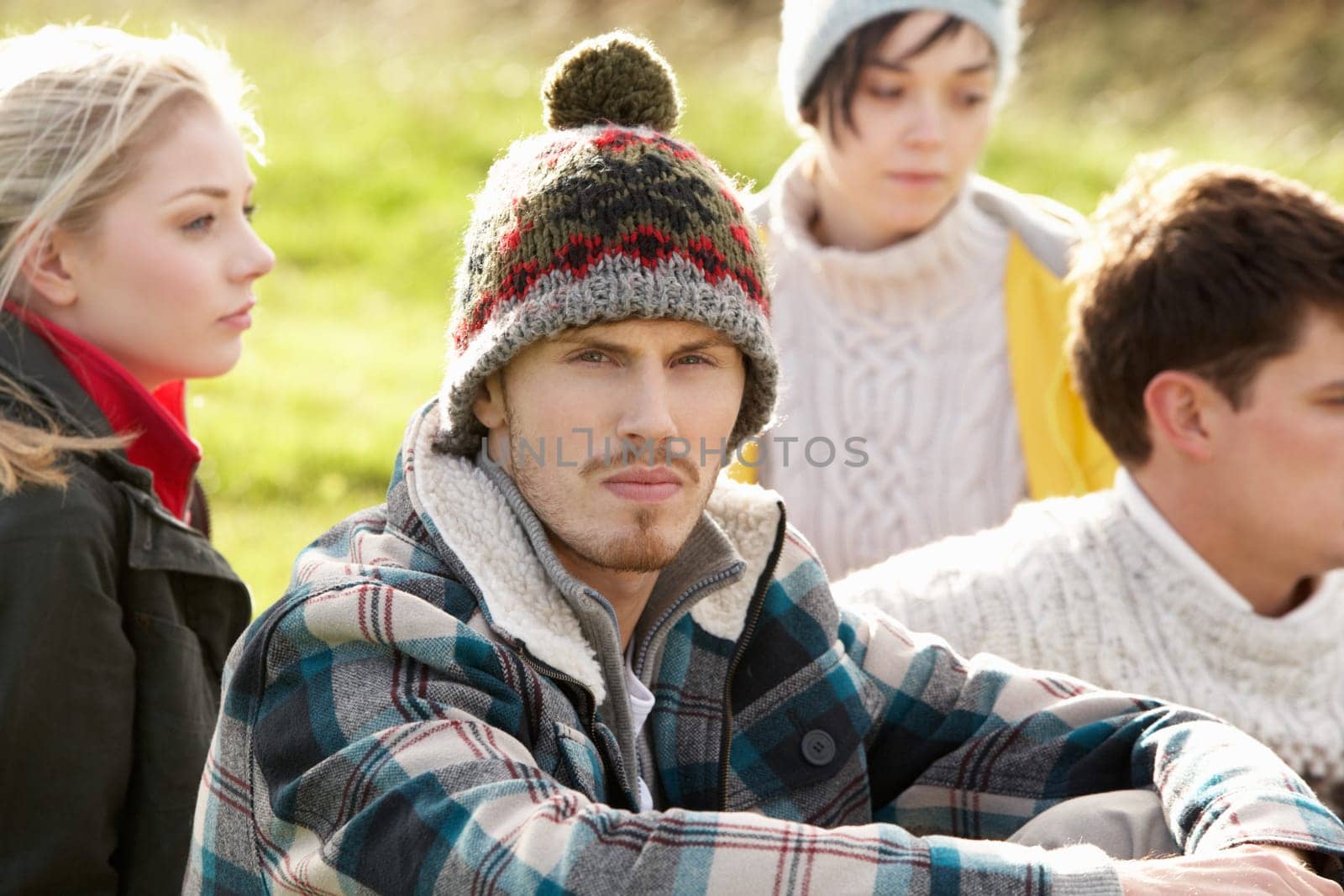 Young couples in the country