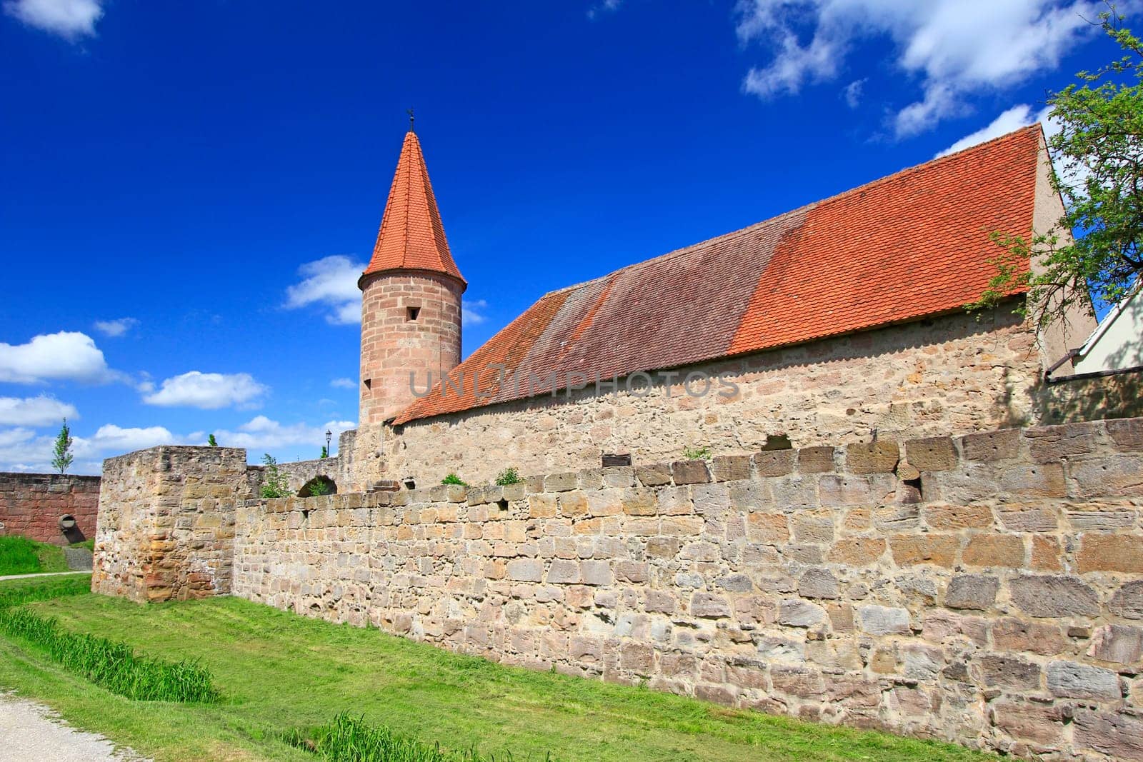 Medieval city fortifications of Wolframs-Eschenbach,Bavaria,Germany