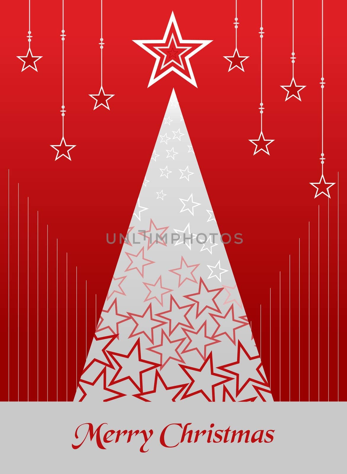 Christmas tree season illustration with snow and stars background. Vector file available.