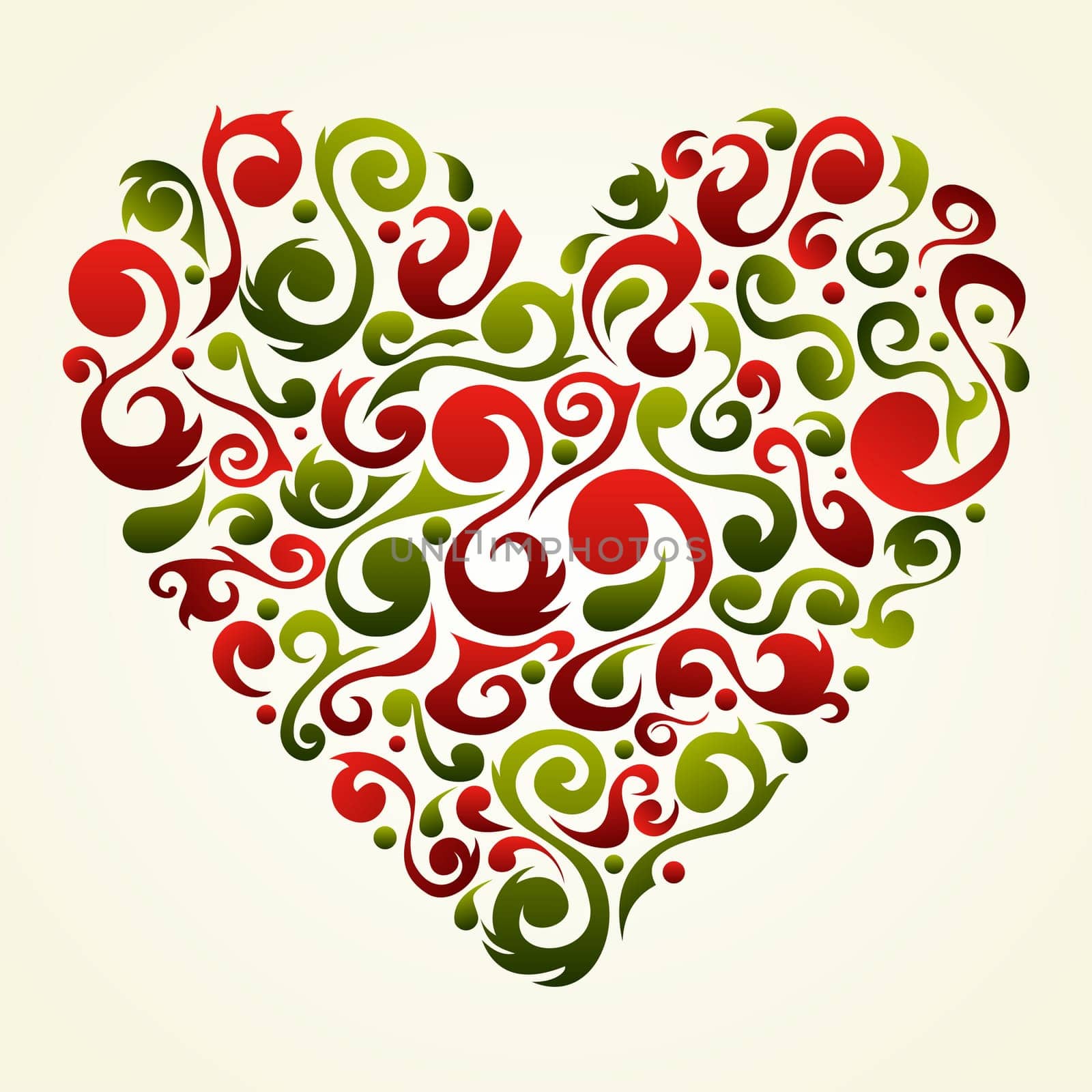Romantic floral design Valentines heart design. Vector file available.