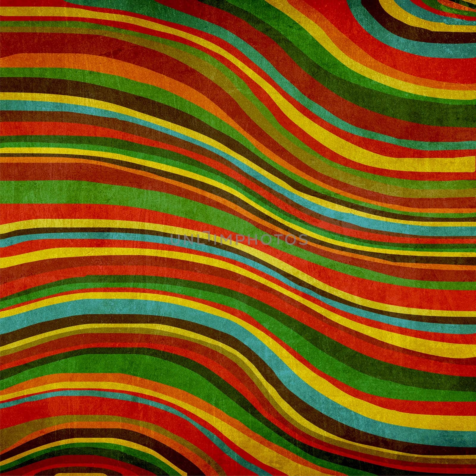 Abstract composition of colored curved lines on retro background