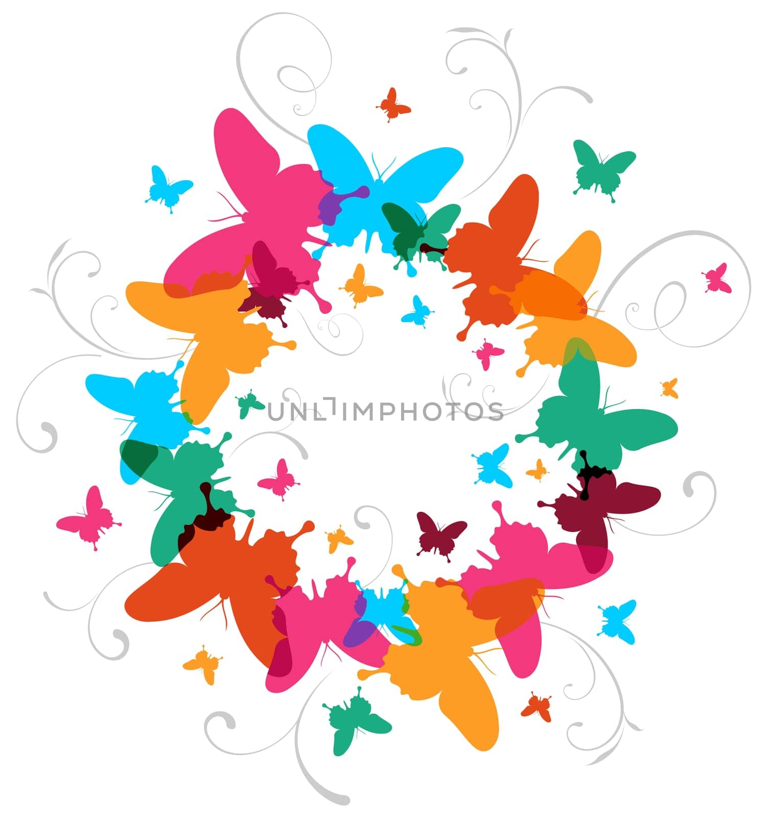 Transparency butterfly spring time concept background. Vector file available.
