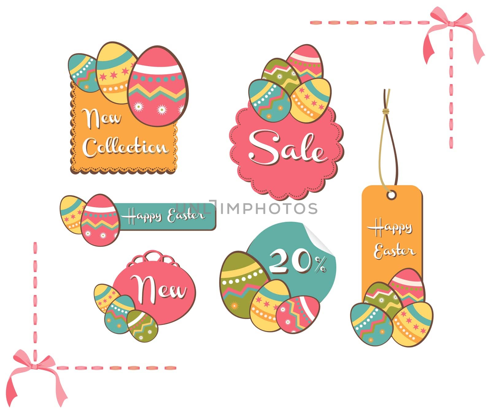 Easter painting egg sales set background. Vector file layered for easy manipulation and custom coloring.