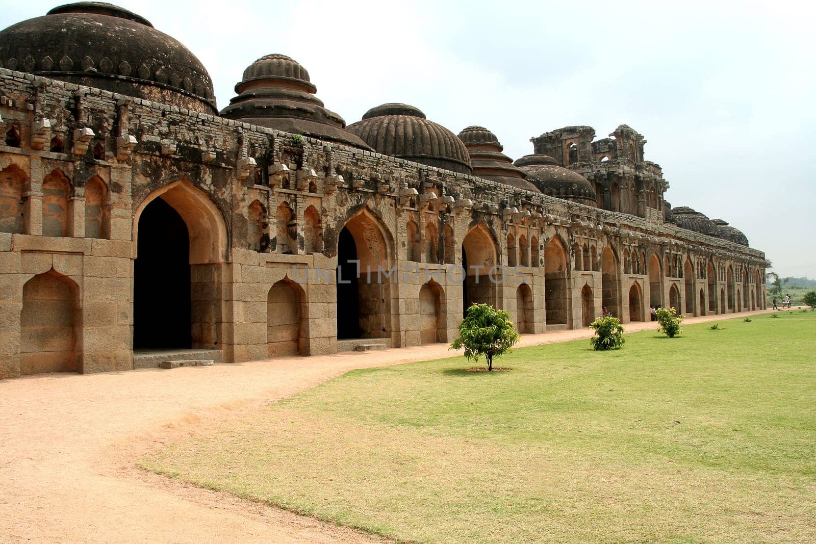 Majestic and artistic shelter for Royal Elephants at Hampi, Karnataka, India, Asia