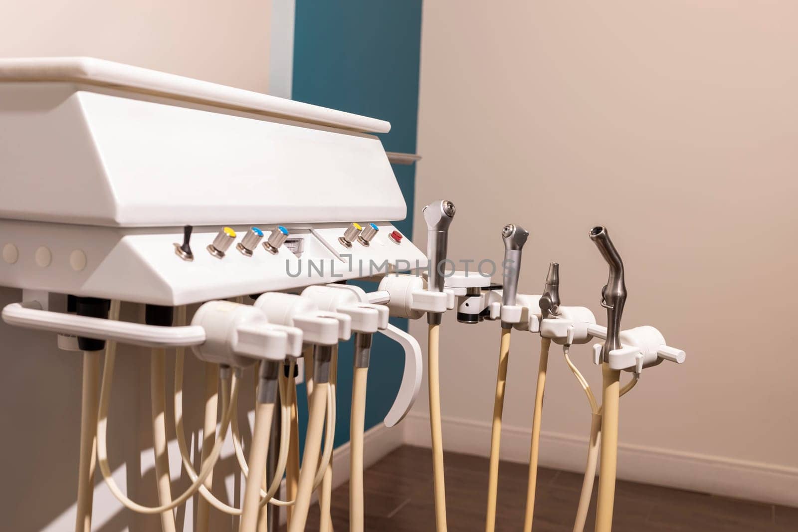 Closeup Full Restorative Mobile Dental Delivery Units, Self-contained. Set Of Medical Equipment For Dental Care In Clinic. Dentistry, Medicine And Stomatology. Horizontal. by netatsi