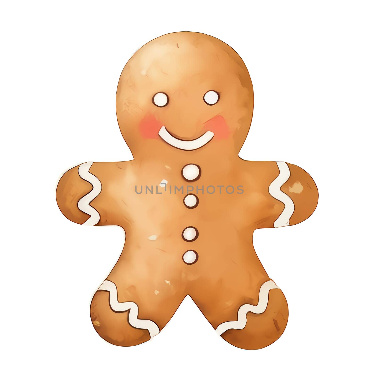 Watercolor Christmas gingerbreads Clipart, Christmas Watercolor gingerbread.  by AndreyKENO