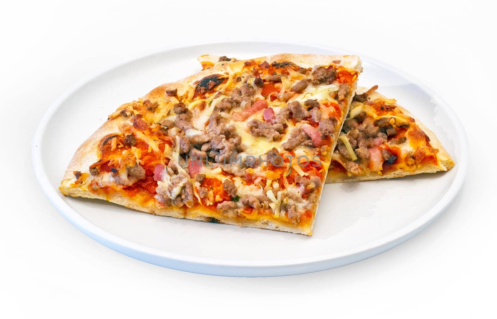 Pizza neat&#039 s tongue. italian kitchen. Studio. On plate