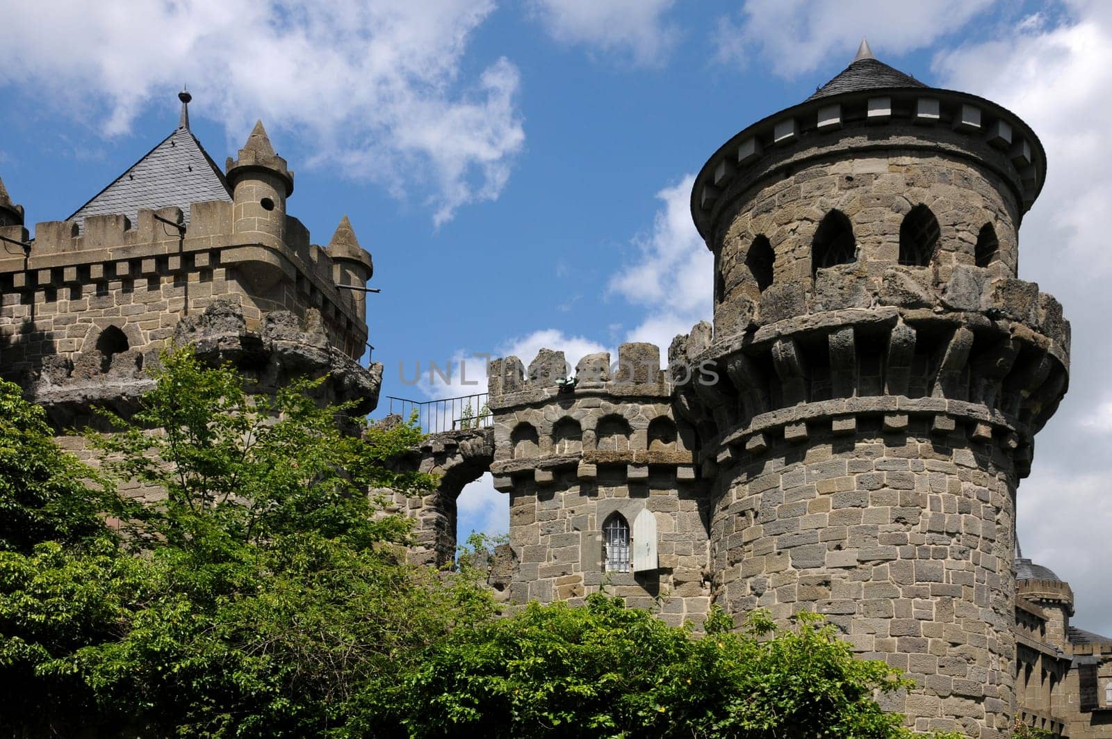 Partial view of the Löwenburg in Kassel