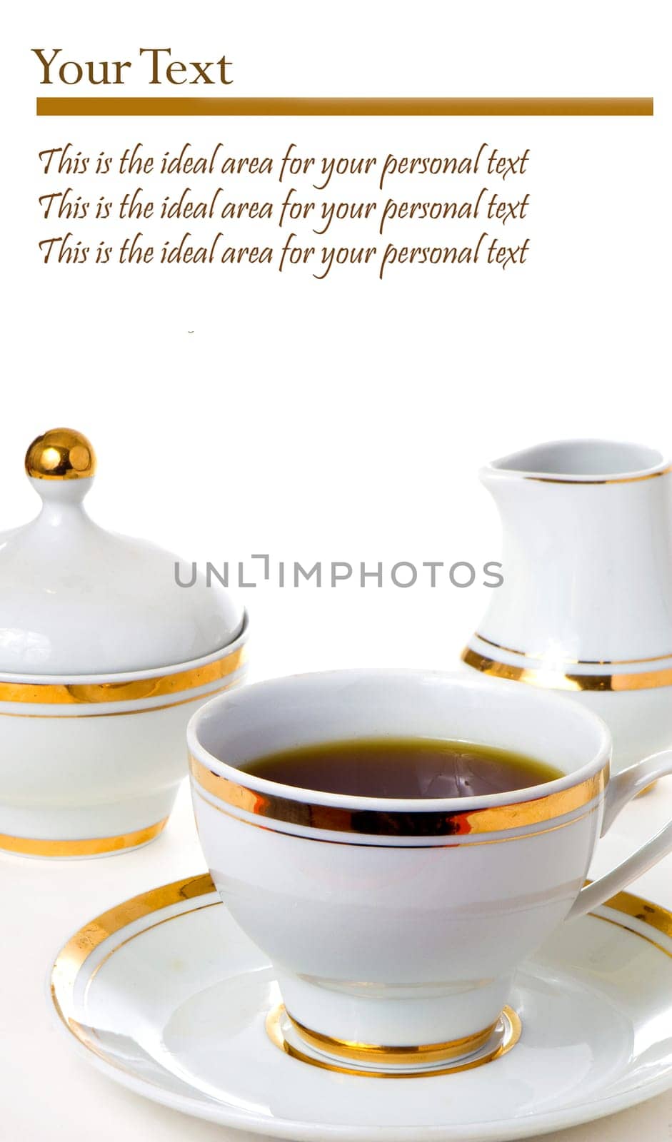 Tea theme for poster isolated on white background