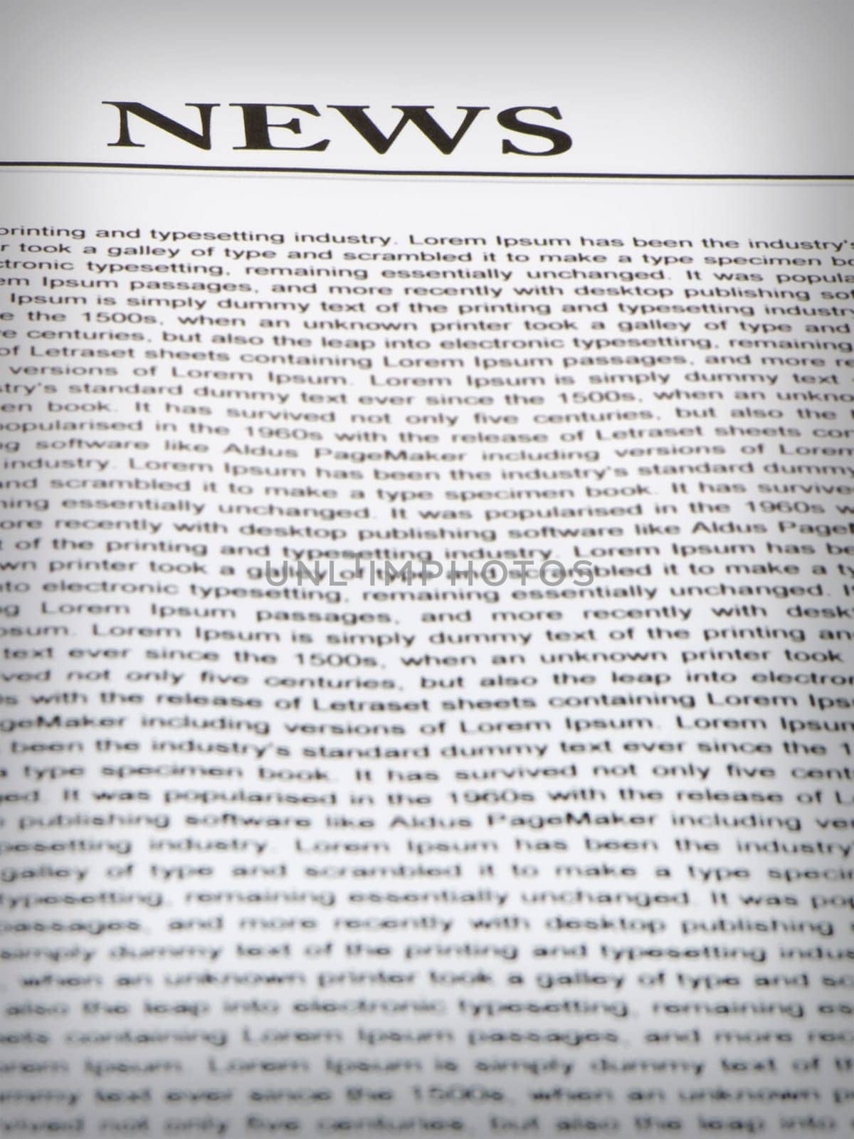 A Newspaper paper focus on News title in upper corner