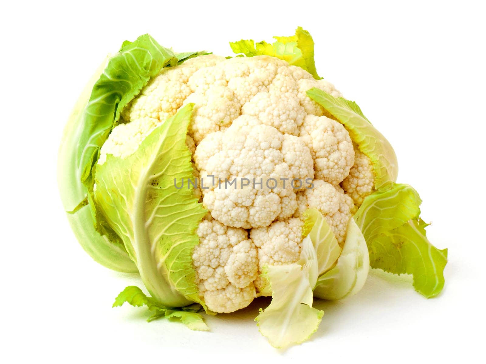 A fresh cauliflower cabbage isolated on white background