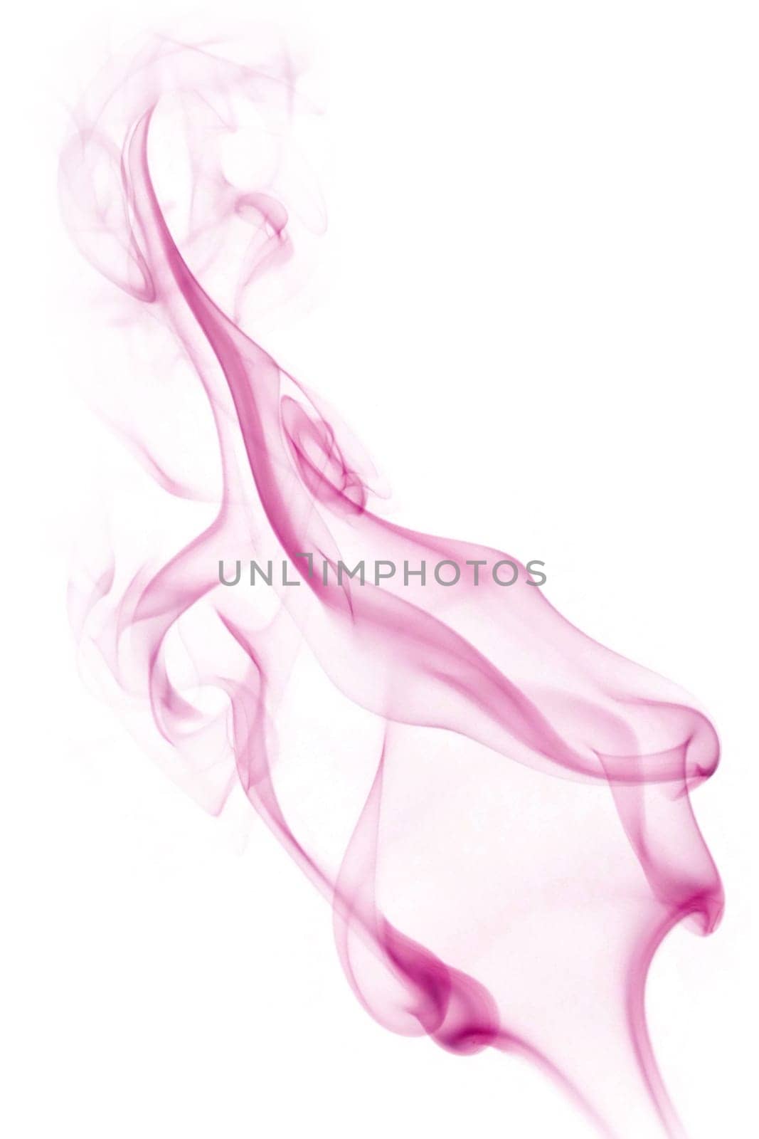 Colorful Pink Smoke isolated on white background