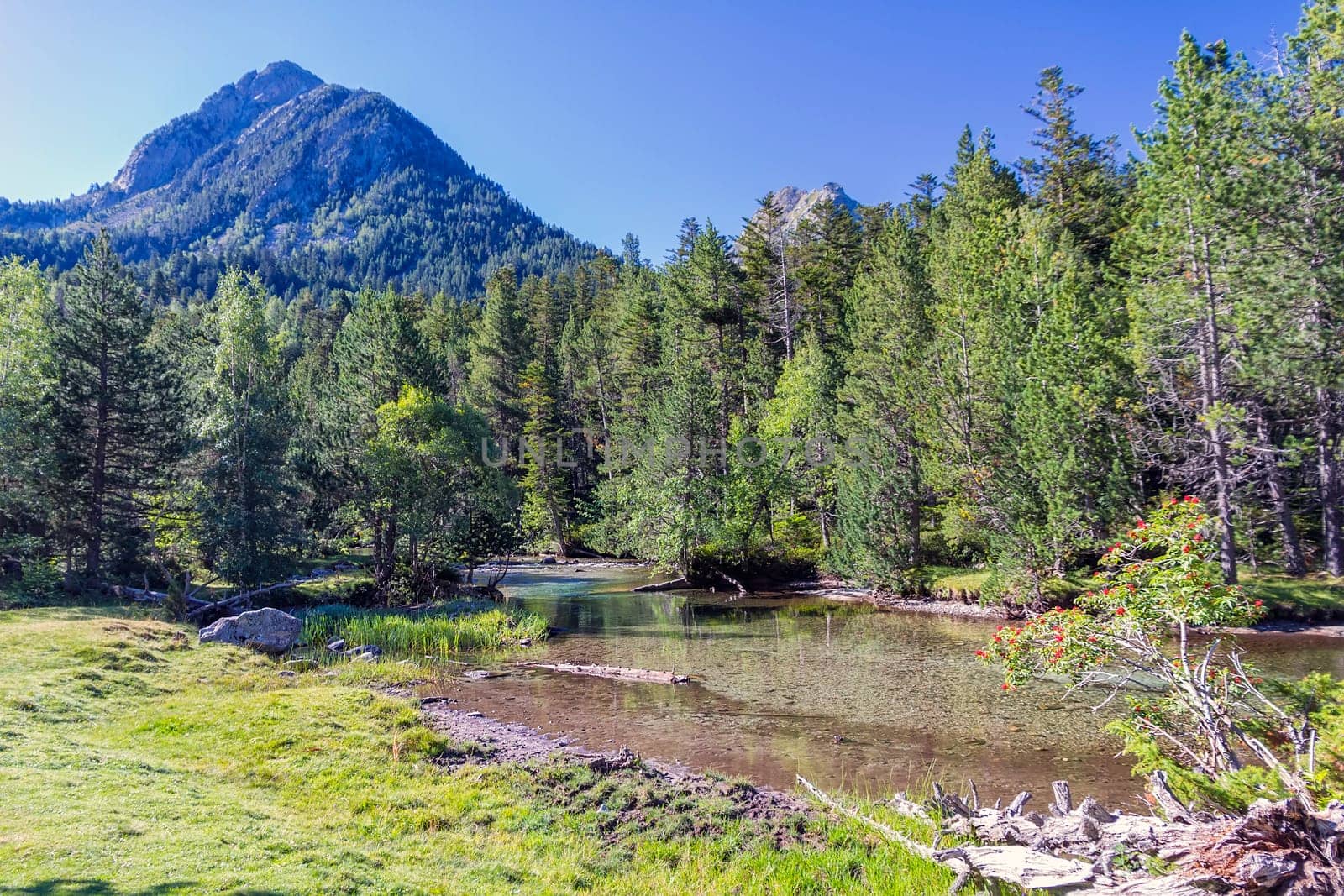 Aigüestortes National Park in the Vall de Boi, Spain. Two thousand feet the water is present