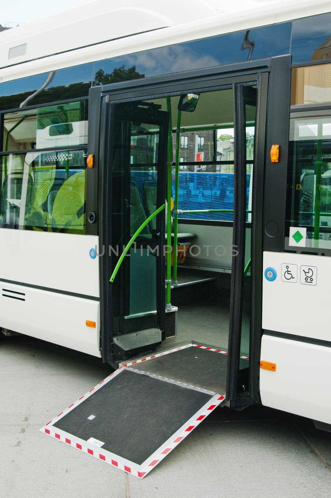 entrance to the modern city bus