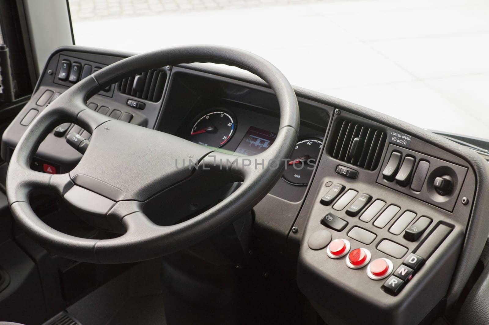 place the driver into a modern city bus