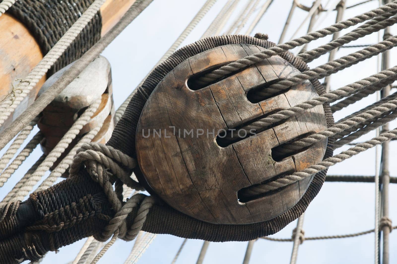 Rigging of an ancient sailing vessel