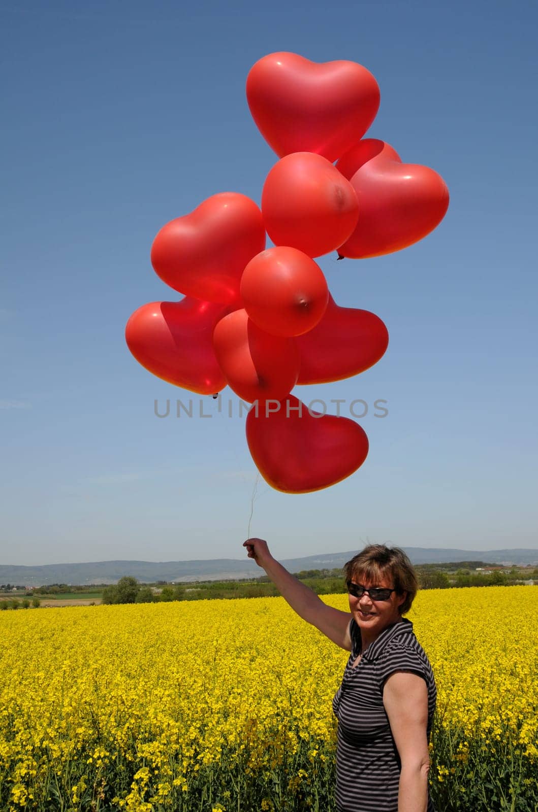 Woman with balloons
