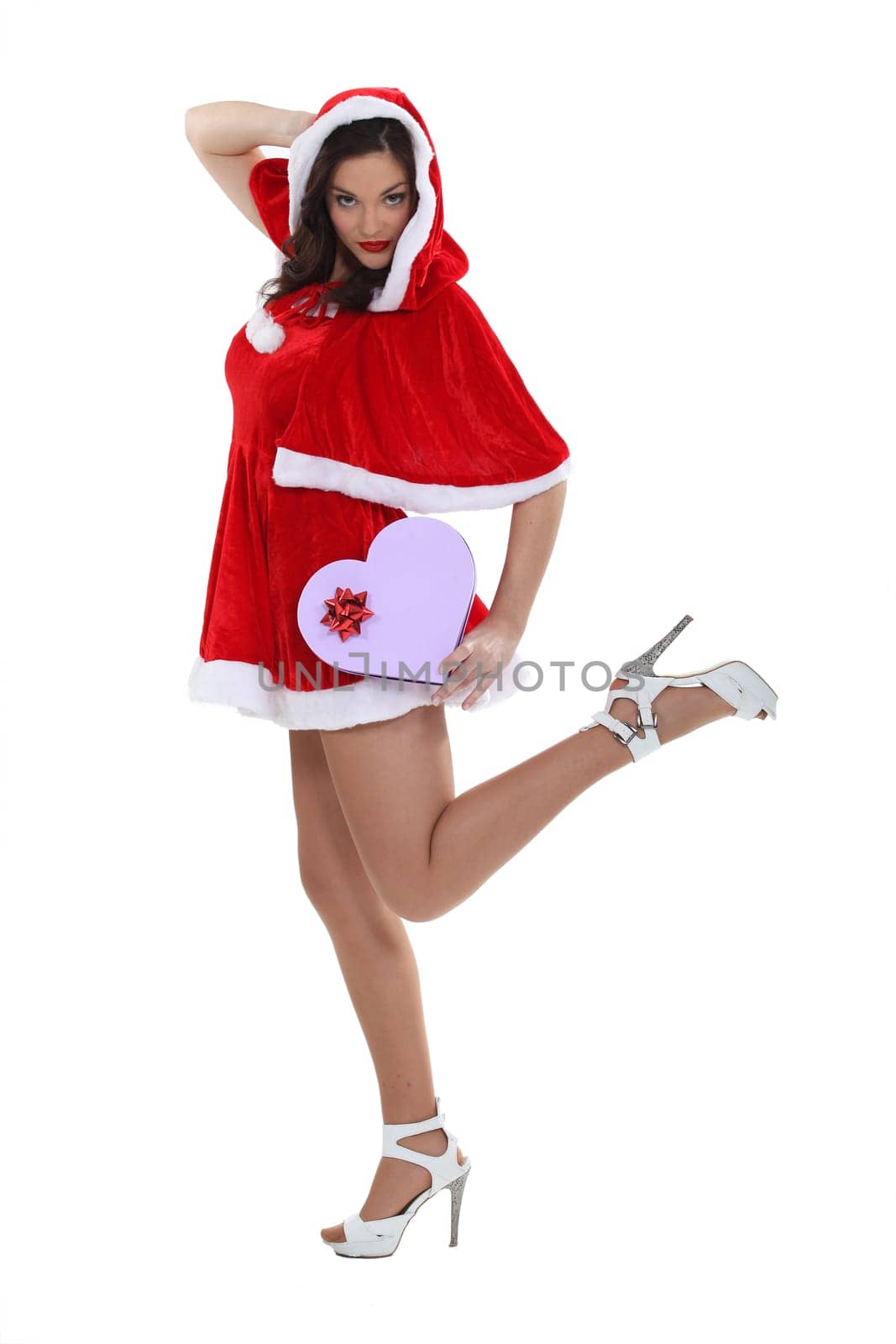 Sexy woman dressed as Mrs. Claus
