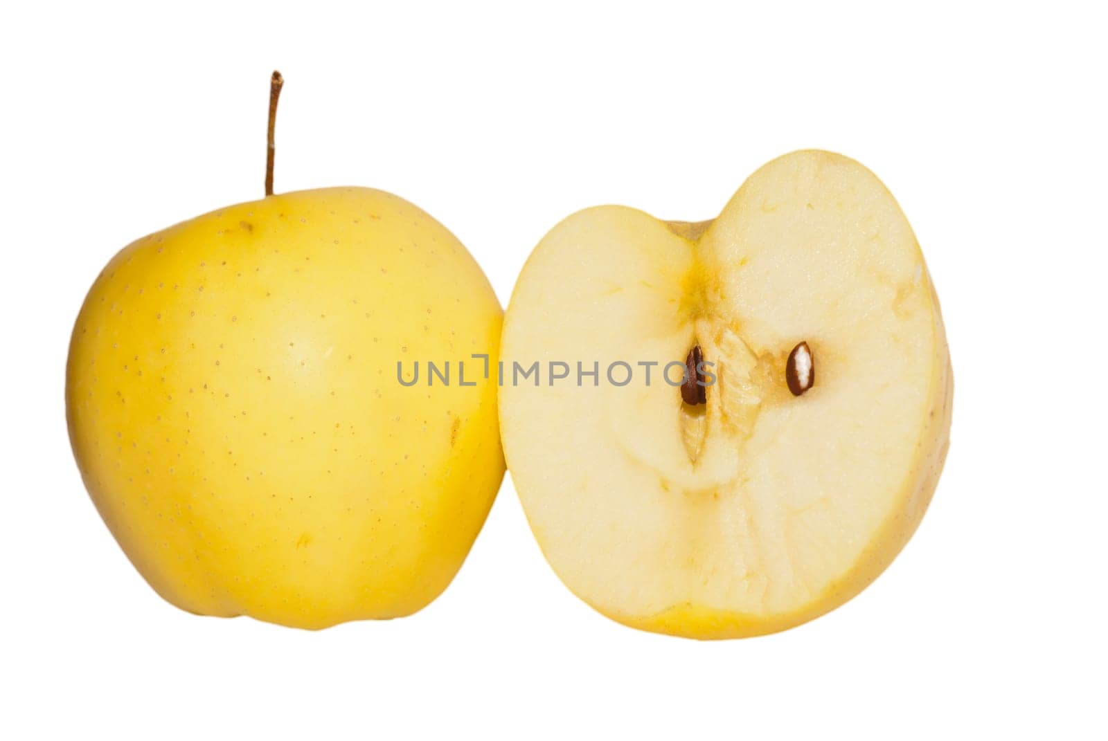 Ripe green apples isolated on white