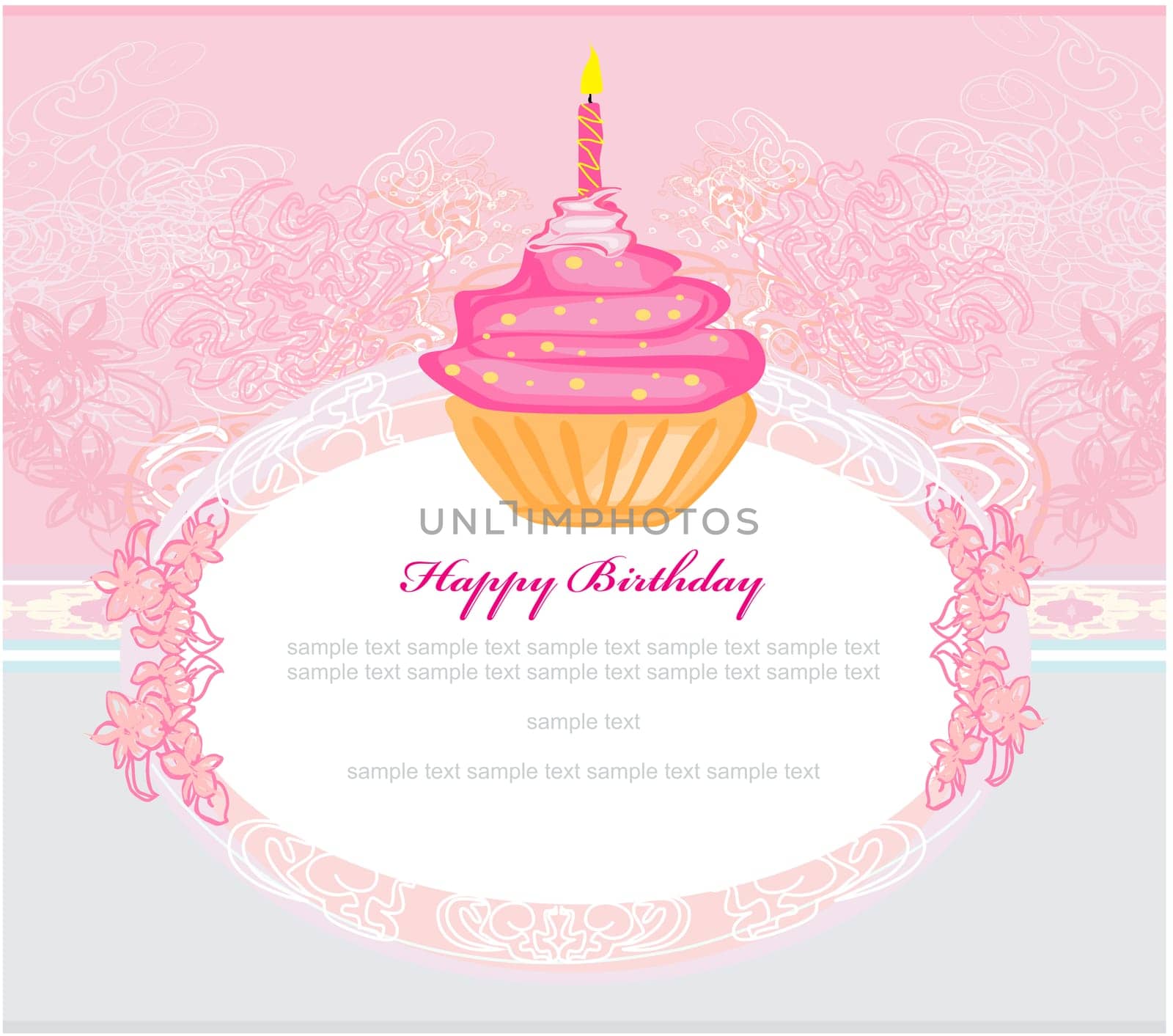 Happy Birthday Card with birthday cake