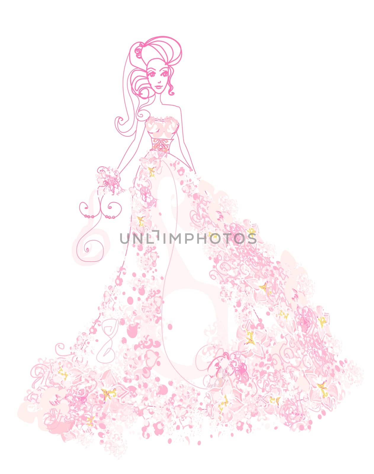 Abstract Beautiful floral Woman