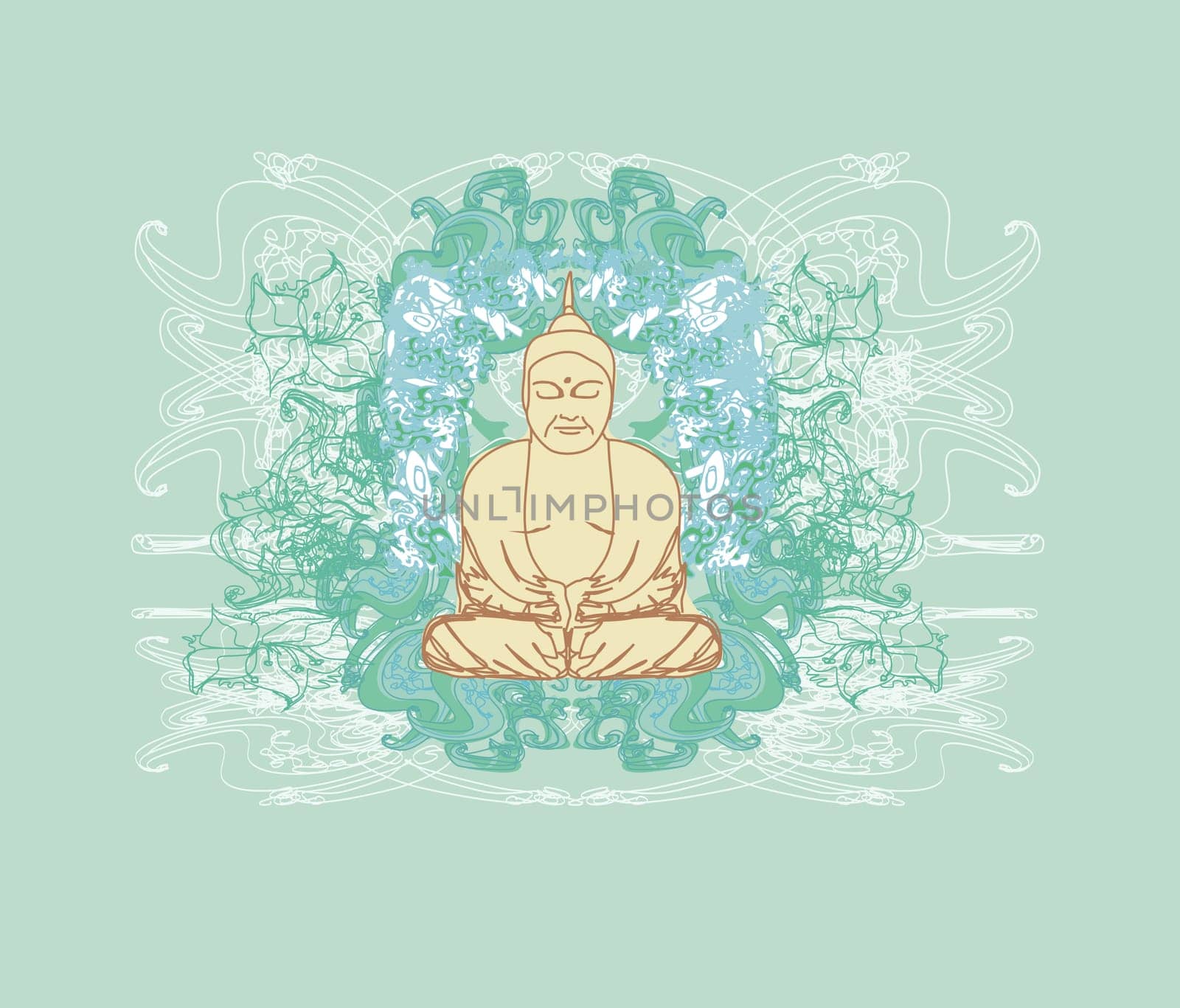 Vector of Chinese Traditional Artistic Buddhism Pattern