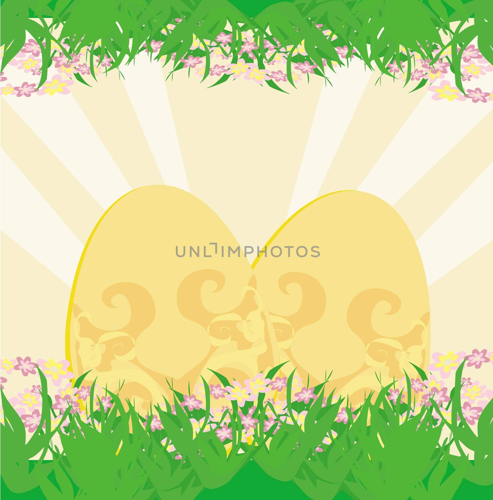Easter Egg On Grunge Background