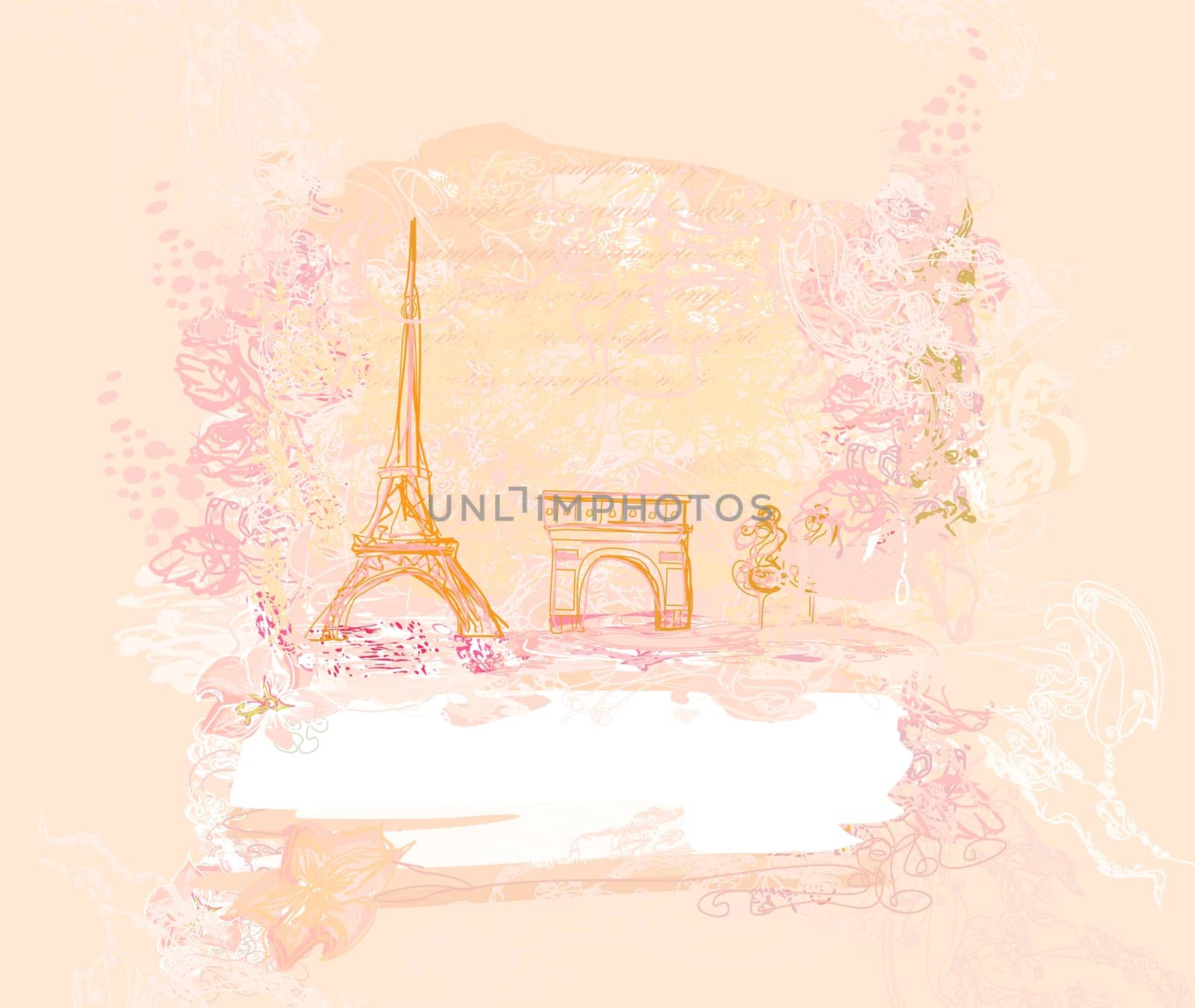 vintage retro Eiffel card