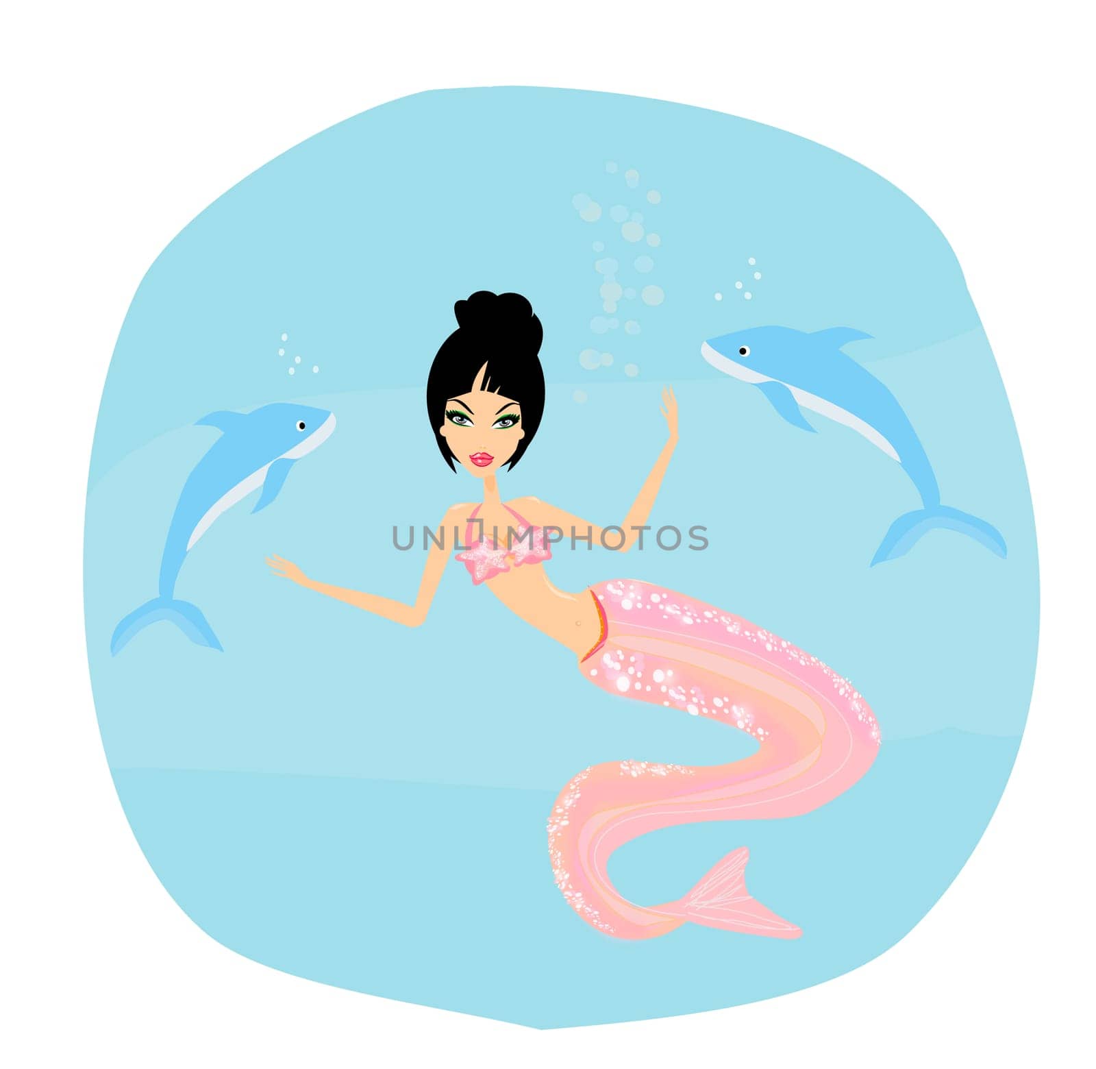 Illustration of a Beautiful mermaid