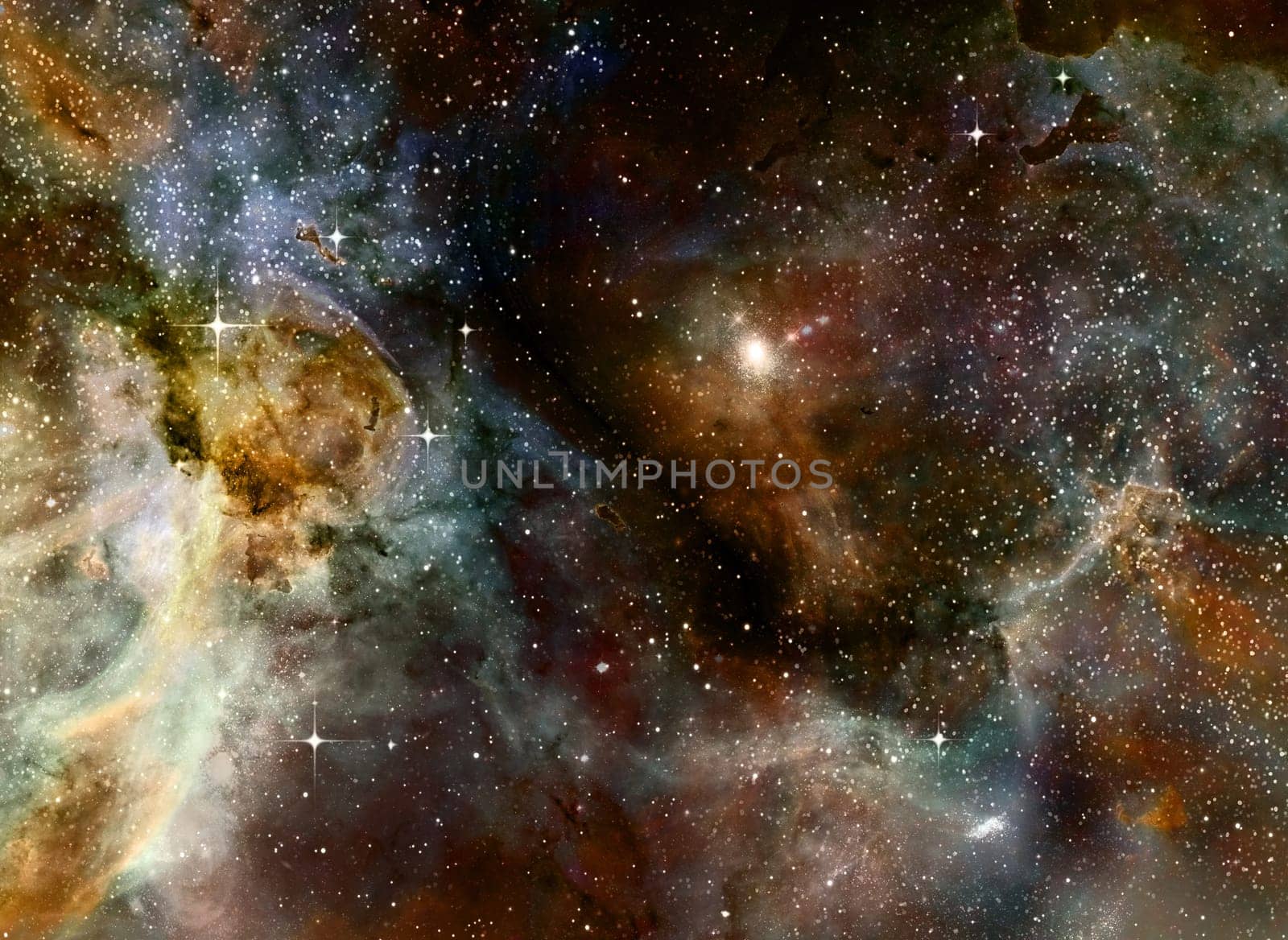 illustration of a nebula gas cloud in deep outer space