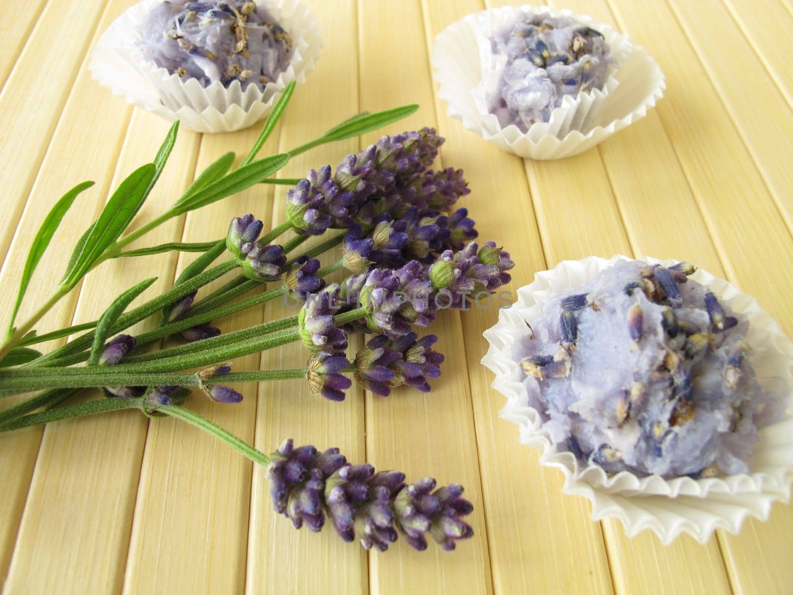 Handmade soap chocolates with lavender