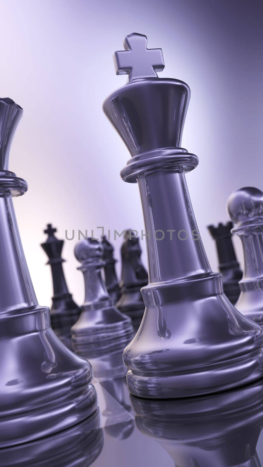 Abstract Chess Pieces High Gloss