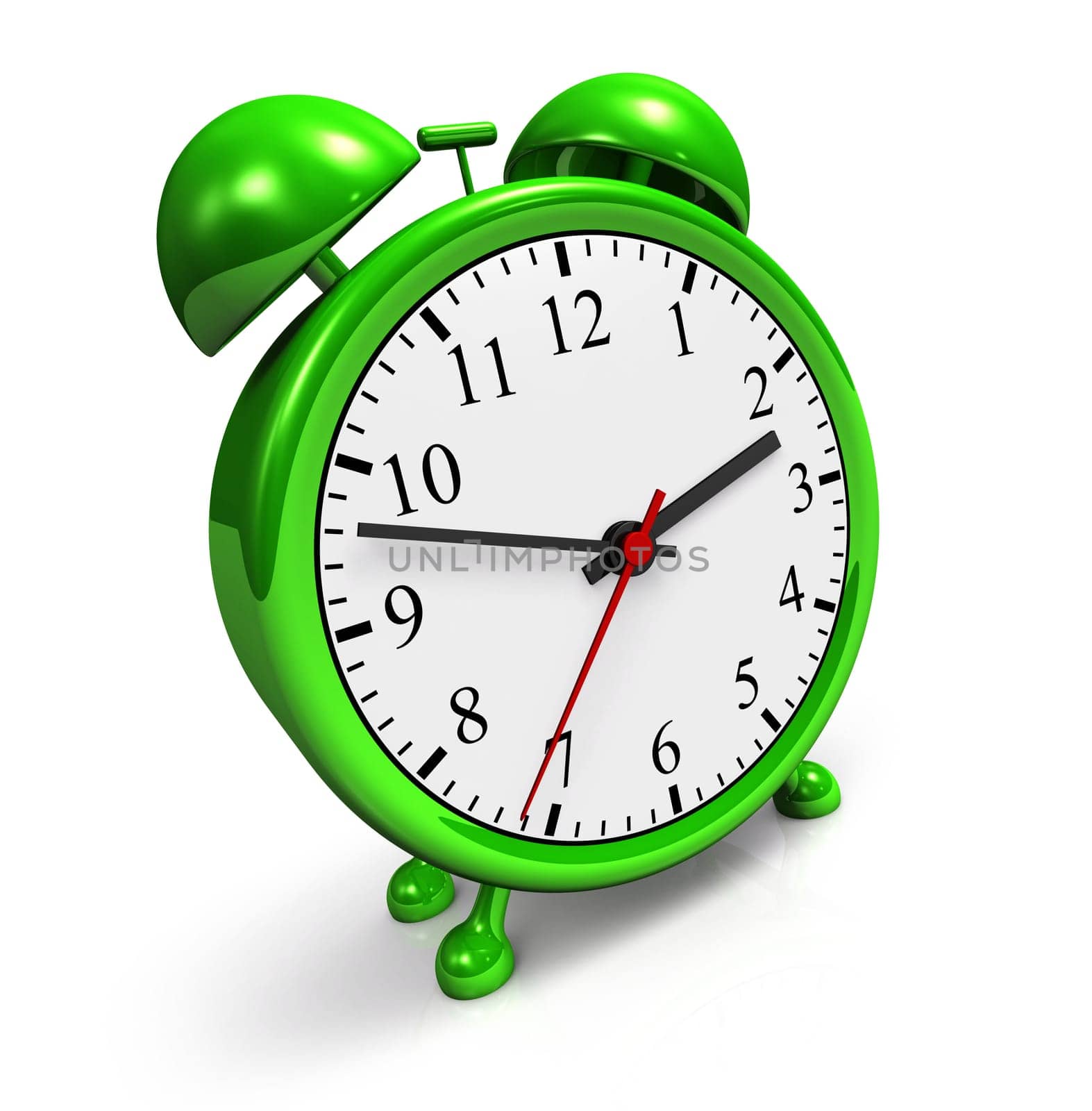 The green alarm clock