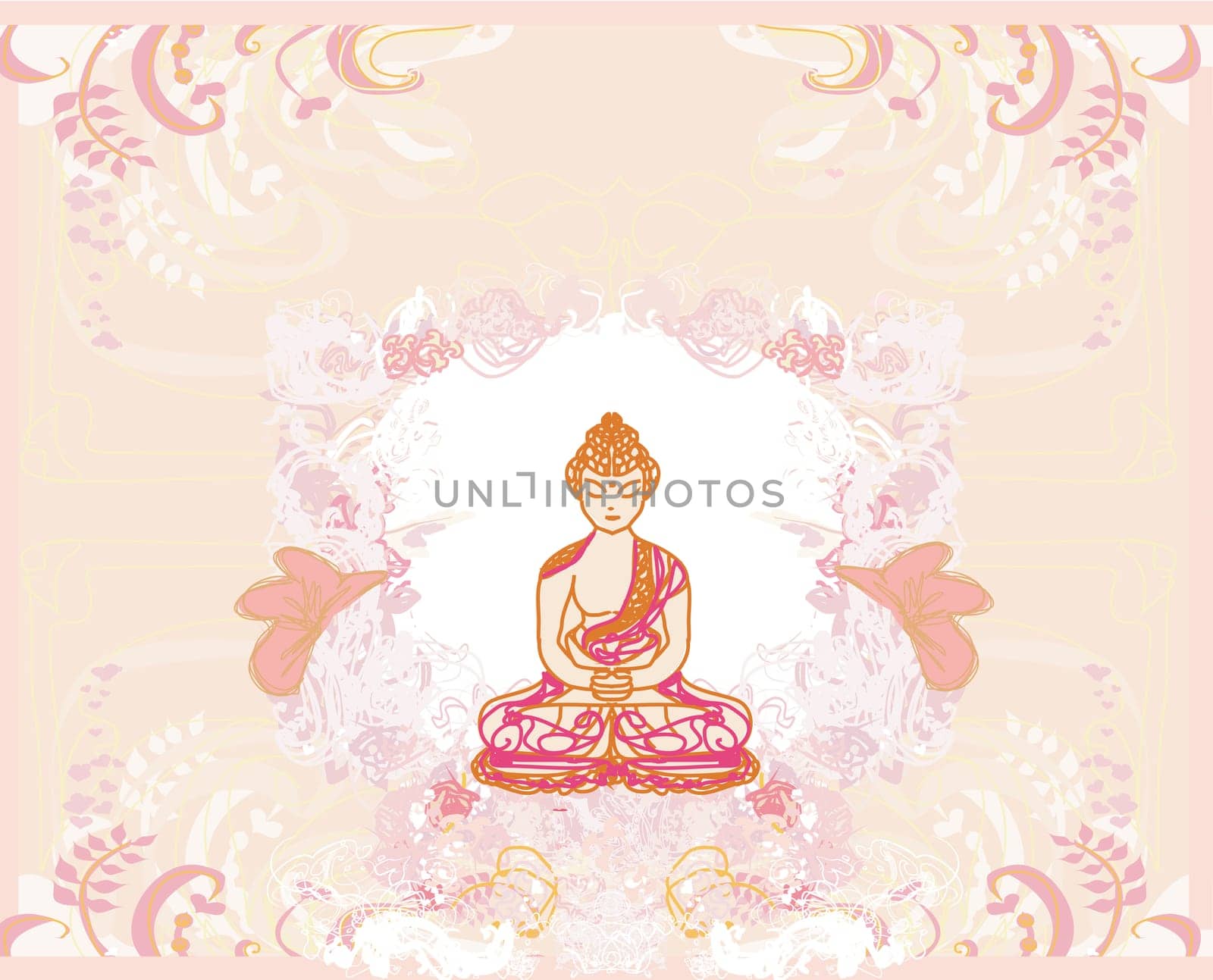 Vector of Chinese Traditional Artistic Buddhism Pattern