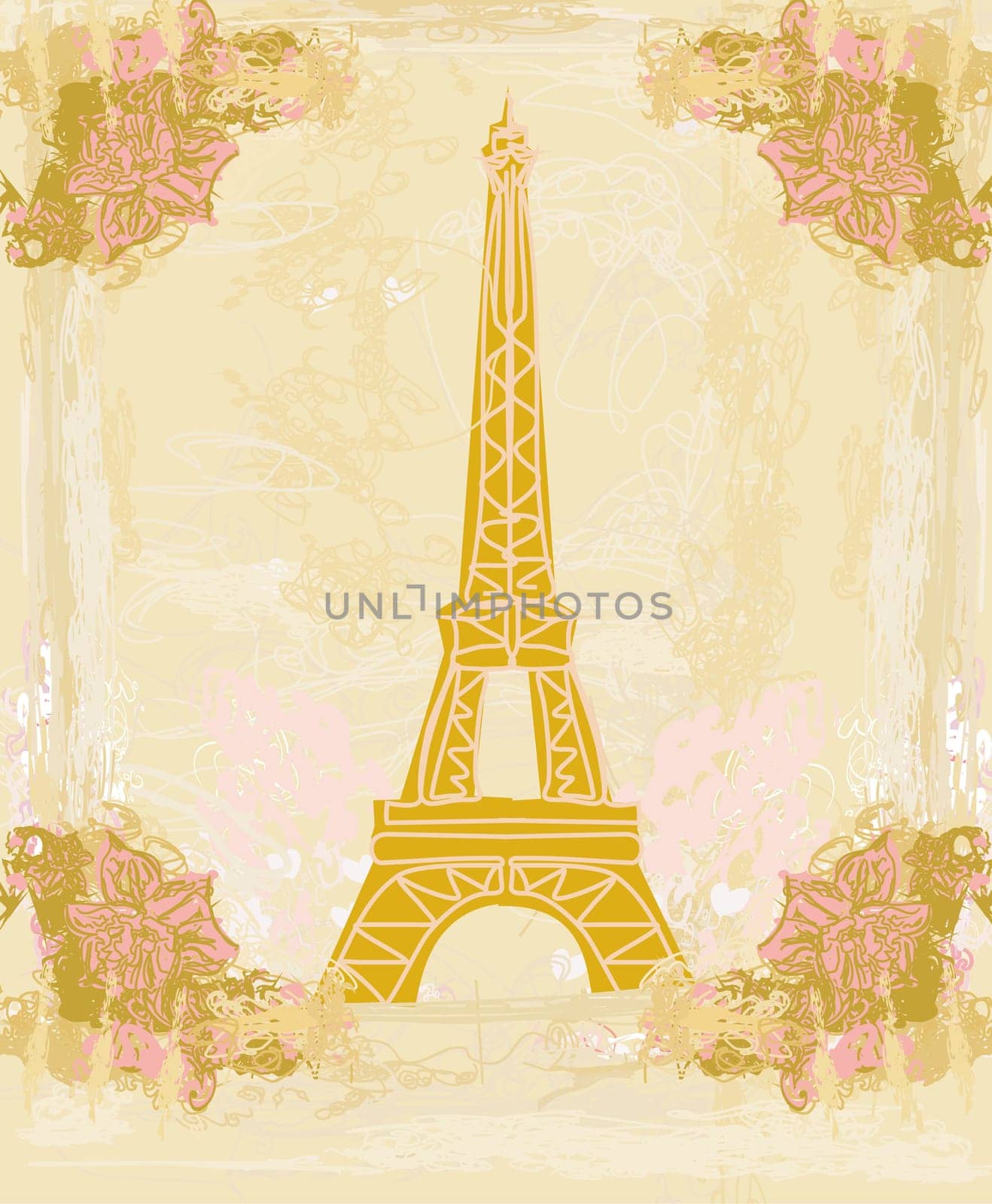 vintage retro Eiffel card