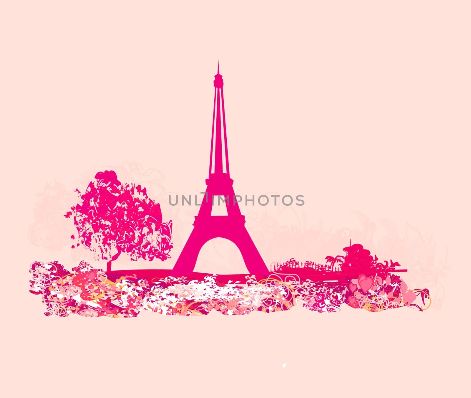 vintage retro Eiffel card