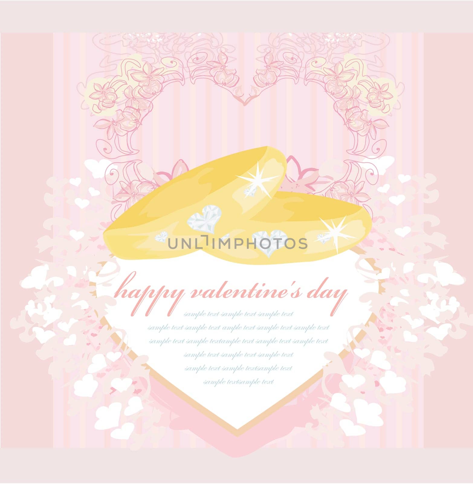 wedding Invitation card with rings