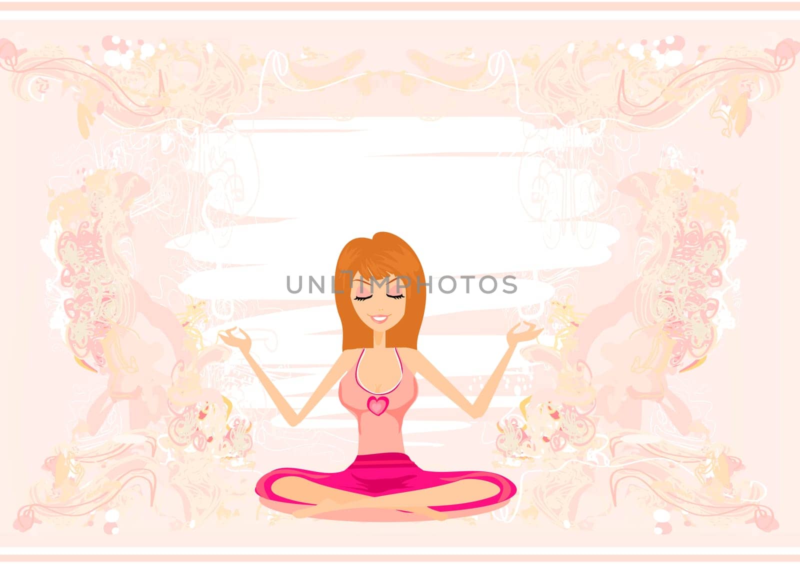 Yoga girl in lotus position
