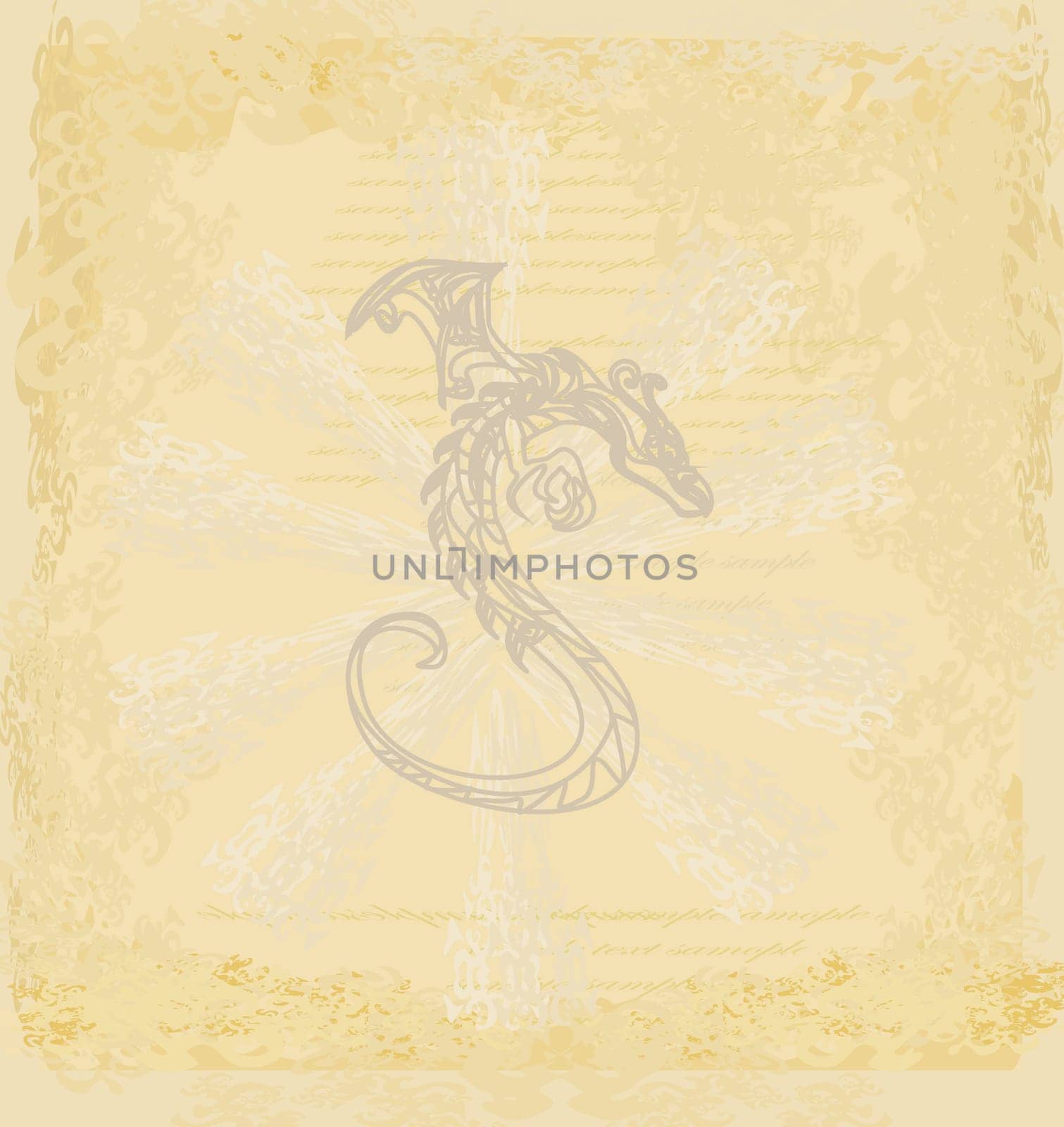 Vector card of year of the dragon