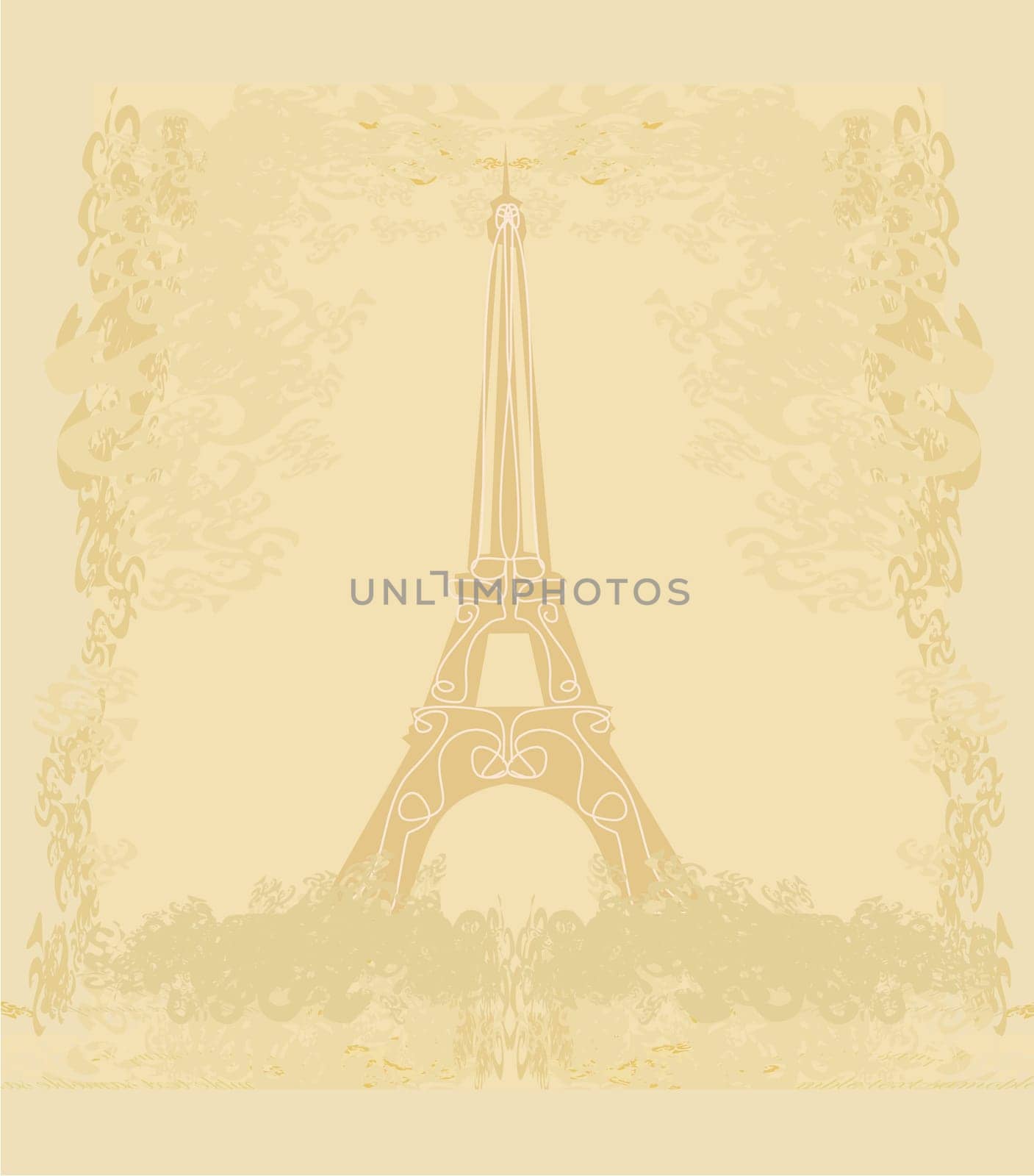 vintage retro Eiffel card