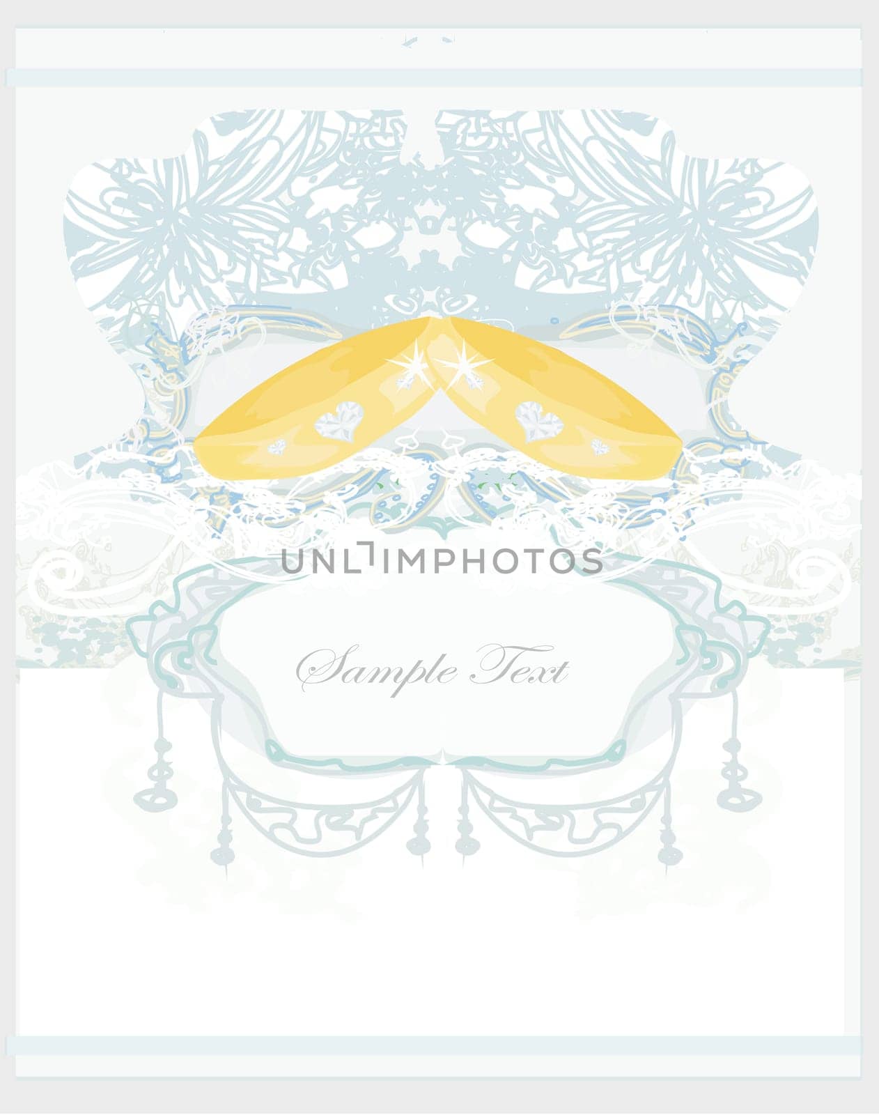 wedding Invitation card with rings