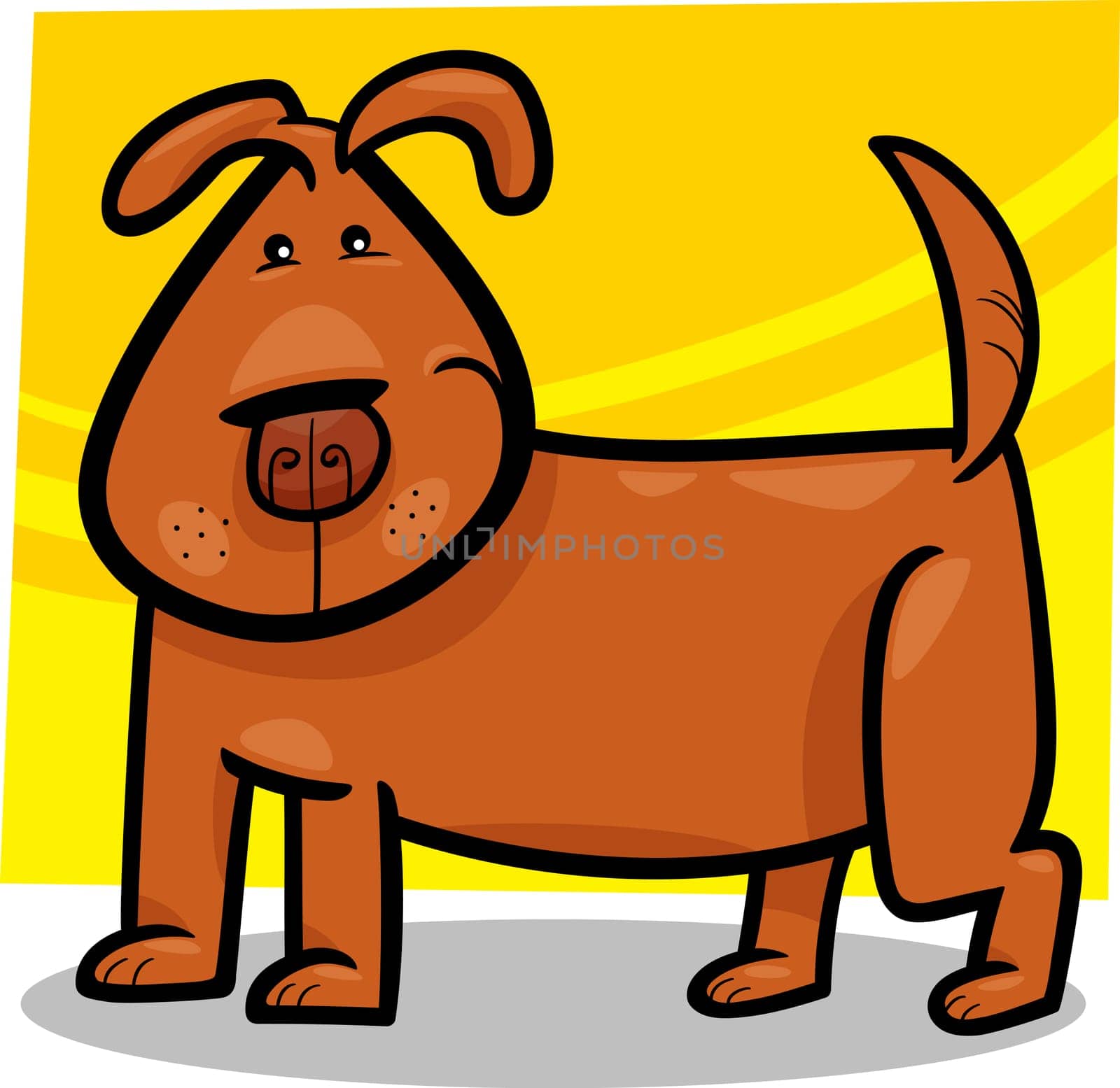 cartoon doodle illustration of cute dog or puppy