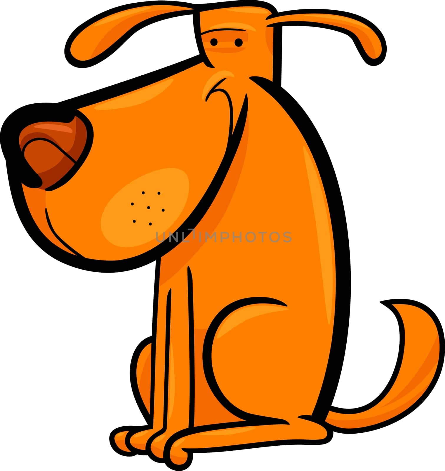 cartoon doodle illustration of cute funny dog
